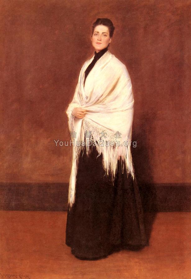 Portrait Of Mrs C SHAWL - 威廉·梅里特·查斯